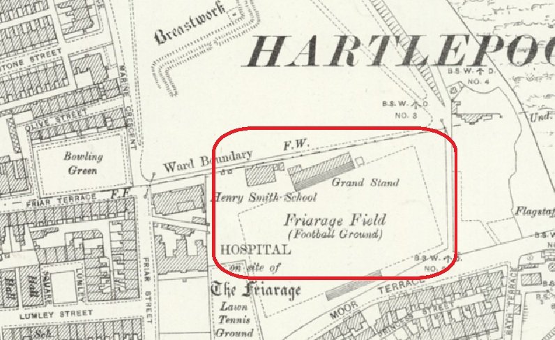 Hartlepool - Friarage Field : Map credit National Library of Scotland